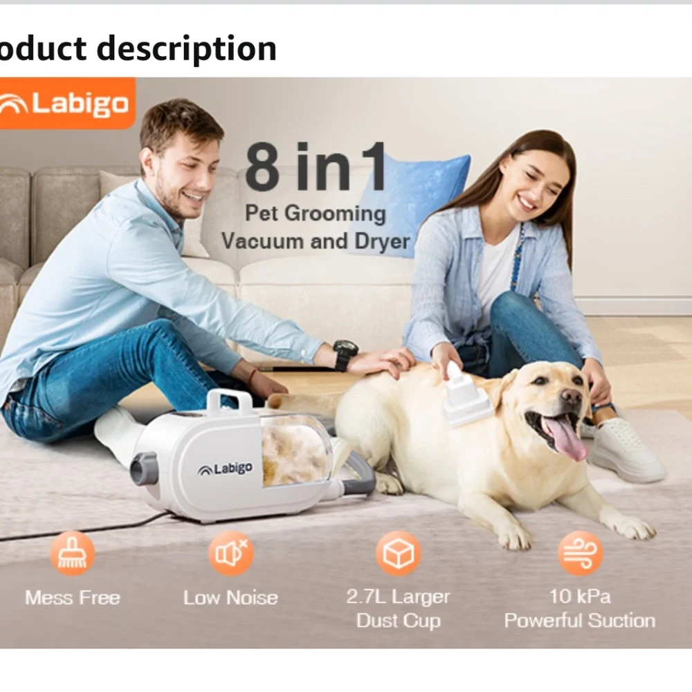 Dog Hair Vacuum & Dryer & Clipper 3 in 1
